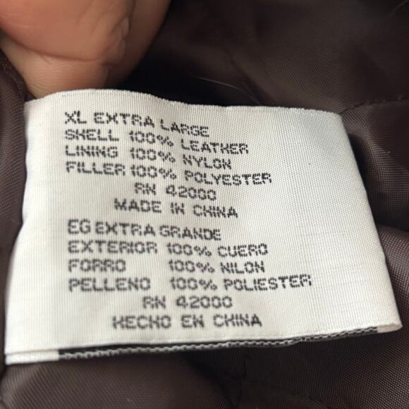 Basic Editions Varsity Jacket Vintage XL 90s Bomber Leather Suede Brown Zip up - Picture 9 of 12